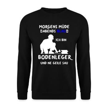 Bodenleger Fußbodenleger Teppichleger Handwerker - Unisex Pullover - Schwarz - Vorne - Alina (178cm) & Michal (187cm)