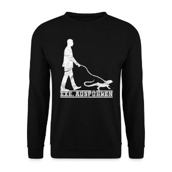 EXE ausführen - Unisex Pullover - Schwarz - Vorne - Alina (178cm) & Michal (187cm)