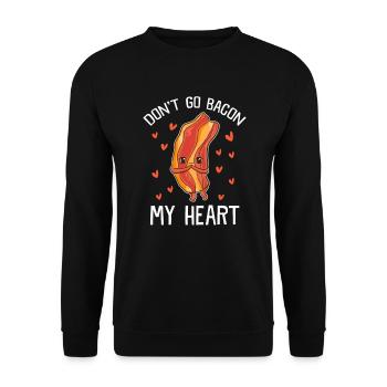 Lustiger Speck gehen nicht mein Herz-Zitat-Liebes-Spaß-Wortspiel - Unisex Pullover - Schwarz - Vorne - Alina (178cm) & Michal (187cm)