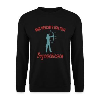 Mir reichts ich geh Bogenschießen Bogensport - Unisex Pullover - Schwarz - Vorne - Alina (178cm) & Michal (187cm)