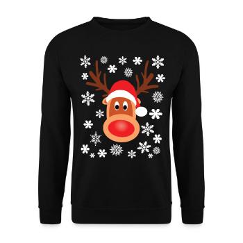 Rudolf Renne Nez Rouge Noël Noël - Sweat-shirt Unisexe - noir - Devant - Alina (178cm) & Michal (187cm)