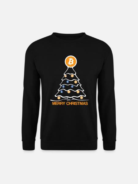 Weihnachtsbaum Bitcoin Weihnachten Kryptowährung - Unisex Pullover - Schwarz