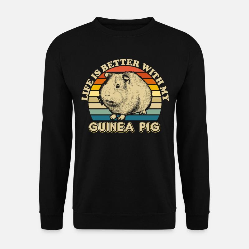 Meerschweinchen Haustier Retro Geschenkidee - Unisex Pullover - Schwarz