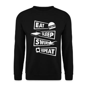 Schwimmerin Geschenk - Unisex Pullover - Schwarz - Vorne - Alina (178cm) & Michal (187cm)