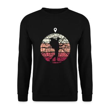 Geocaching Geocachen Geo Geocache Geografie - Unisex Pullover - Schwarz - Vorne - Alina (178cm) & Michal (187cm)