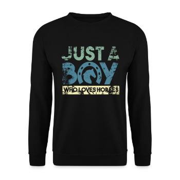 Reiter Junge Reiten Jungen - Unisex Pullover - Schwarz - Vorne - Alina (178cm) & Michal (187cm)
