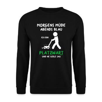 Platzwart Groundsman Greenkeeper Campingplatz - Unisex Pullover - Schwarz - Vorne - Alina (178cm) & Michal (187cm)