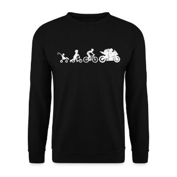 The development of a motorcycle rider's gift - Unisex Sweatshirt - black - Front - Alina (178cm) & Michal (187cm)
