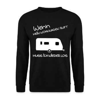 Wohnwagen Urlaub - Unisex Pullover - Schwarz - Vorne - Alina (178cm) & Michal (187cm)