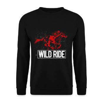 Rotes Rennpferd das galoppiert - Unisex Pullover - Schwarz - Vorne - Alina (178cm) & Michal (187cm)