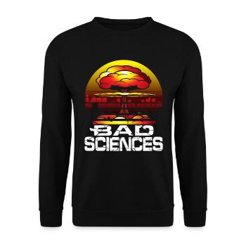 Böse Wissenschaft Atom Physiker Atombombe Geschenk - Unisex Pullover - Schwarz - Vorne - Alina (178cm) & Michal (187cm)