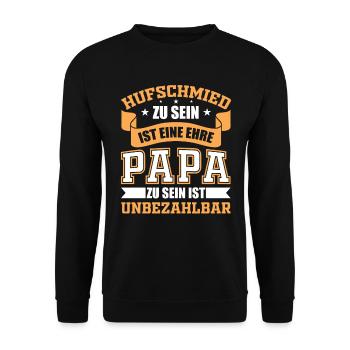 Hufschmied & Papa Geschenk - Unisex Pullover - Schwarz - Vorne - Alina (178cm) & Michal (187cm)