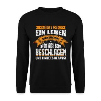 Hufschmied Berufung - Unisex Pullover - Schwarz - Vorne - Alina (178cm) & Michal (187cm)