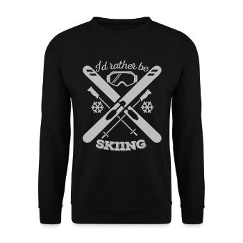 id rather be skiing - Unisex Pullover - Schwarz - Vorne - Alina (178cm) & Michal (187cm)
