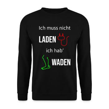 Radfahrer Lustiger Fahrrad Anti Ebike Spruch - Unisex Pullover - Schwarz - Vorne - Alina (178cm) & Michal (187cm)