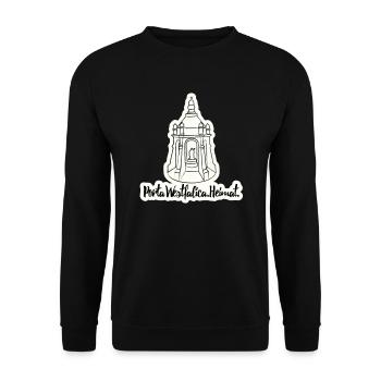 Porta Westfalica Kaiser Wilhelm Denkmal Heimat - Unisex Pullover - Schwarz - Vorne - Alina (178cm) & Michal (187cm)
