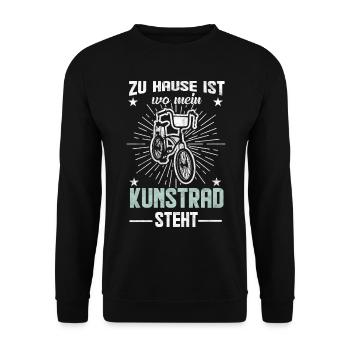Kunstrad Spruch Geschenkidee - Unisex Pullover - Schwarz - Vorne - Alina (178cm) & Michal (187cm)