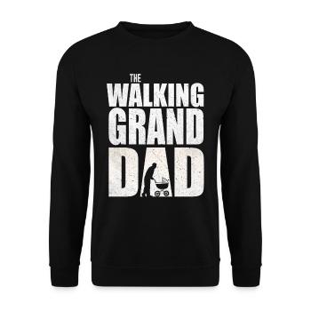 The Walking Granddad Shirt for Grandpa and Grandchildren - Unisex Sweatshirt - black - Front - Alina (178cm) & Michal (187cm)