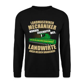 Mécanicien de machines agricoles Cadeau - Sweat-shirt Unisexe - noir - Devant - Alina (178cm) & Michal (187cm)