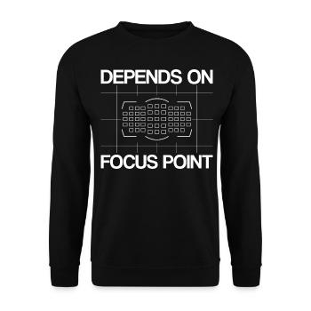 DEPENDS ON FOCUS POINT - Unisex Sweatshirt - black - Front - Alina (178cm) & Michal (187cm)