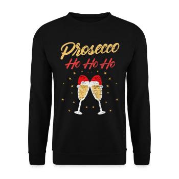 Christmas Prosecco Ugly Christmas - Unisex Sweatshirt - black - Front - Alina (178cm) & Michal (187cm)