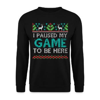 Noël au joueur Noël moche - Sweat-shirt Unisexe - noir - Devant - Alina (178cm) & Michal (187cm)