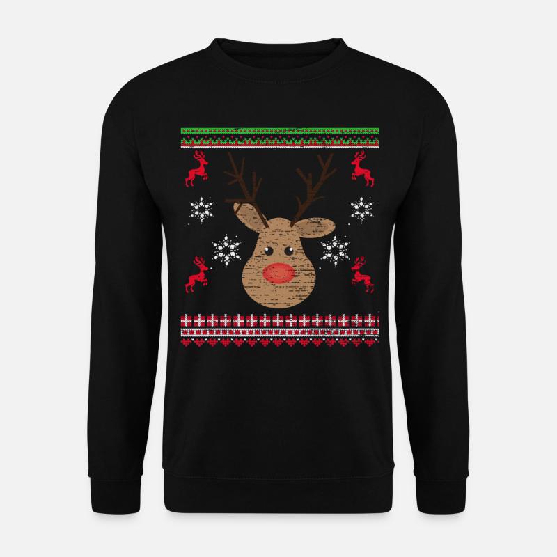 Rentier Weihnachten Ugly Christmas - Unisex Pullover - Schwarz