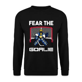 Goalie Hockey Goalie Ice Hockey - Unisex Sweatshirt - black - Front - Alina (178cm) & Michal (187cm)