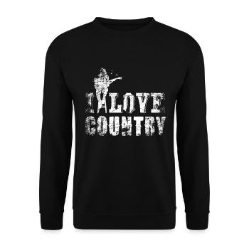 Countrymusic Geschenk - Unisex Pullover - Schwarz - Vorne - Alina (178cm) & Michal (187cm)