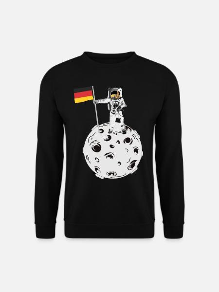 Deutscher Astronaut auf dem Mond - Unisex Pullover - Schwarz