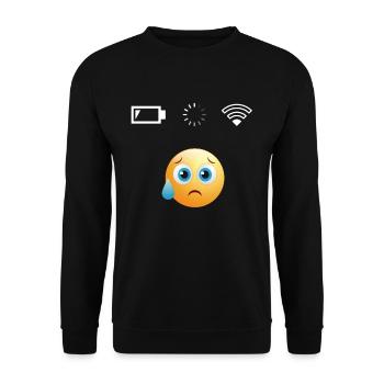 Wifi batterie téléphone portable - Sweat-shirt Unisexe - noir - Devant - Alina (178cm) & Michal (187cm)