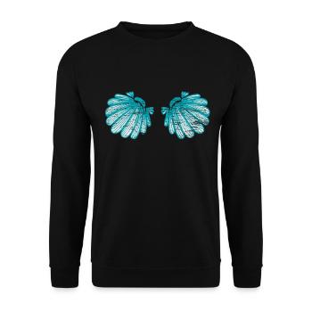 Mermaid shells breast - Unisex Sweatshirt - black - Front - Alina (178cm) & Michal (187cm)