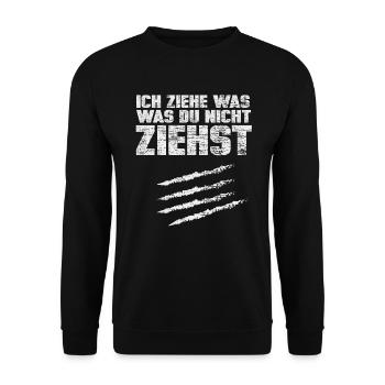 Cocain Drogen lustiger Spruch Geschenk - Unisex Pullover - Schwarz - Vorne - Alina (178cm) & Michal (187cm)
