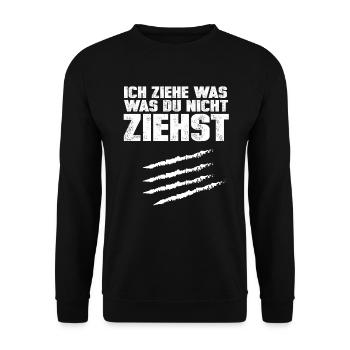 Droge Kokain Cocain Lustiger Spruch - Unisex Pullover - Schwarz - Vorne - Alina (178cm) & Michal (187cm)