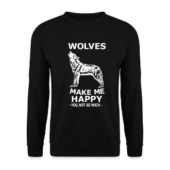 Wolf - Unisex Pullover - Schwarz - Vorne - Alina (178cm) & Michal (187cm)