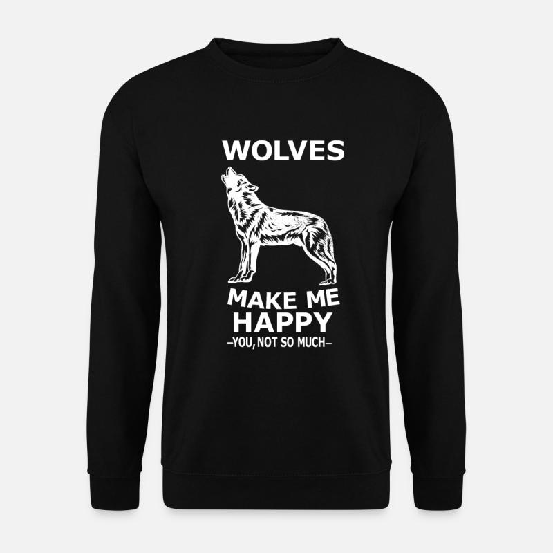Wolf - Unisex Pullover - Schwarz