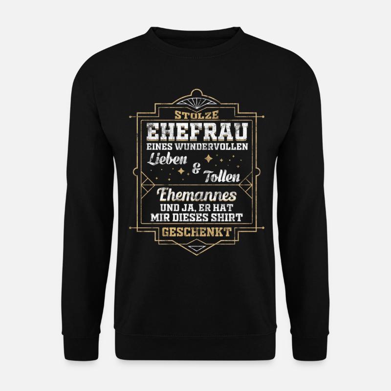 Ehefrau Liebe Partnerschaft Geschenk - Unisex Pullover - Schwarz