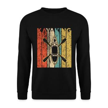 Kayaking Kayak Vintage Kajak Kayakfahren - Unisex Pullover - Schwarz - Vorne - Alina (178cm) & Michal (187cm)