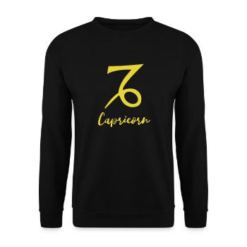 Sternzeichen Steinbock Astrologie Capricorn Zodiac - Unisex Pullover - Schwarz - Vorne - Alina (178cm) & Michal (187cm)