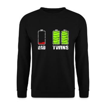 Dad Twins Geschenk - Unisex Pullover - Schwarz - Vorne - Alina (178cm) & Michal (187cm)