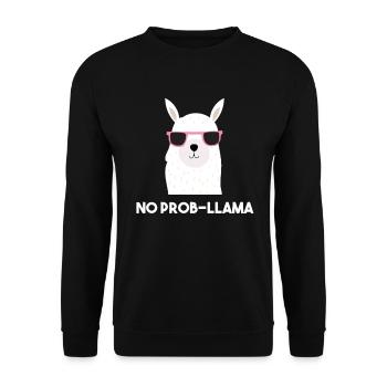 Lama Alpaga Lama disant Funny Alpaca Fun - Sweat-shirt Unisexe - noir - Devant - Alina (178cm) & Michal (187cm)