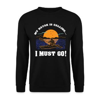 Kajak Shirt My Kayak is calling - Sweat-shirt Unisexe - noir - Devant - Alina (178cm) & Michal (187cm)