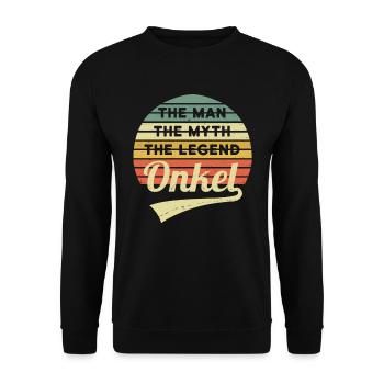 Uncle Man Myth Legend Vintage Retro - Unisex Sweatshirt - black - Front - Alina (178cm) & Michal (187cm)