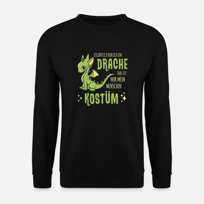 Drache Drachen Kostüm Fabelwesen Halloween - Unisex Pullover - Schwarz