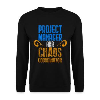 Projekt Manager Scrum Master Git Programmer - Unisex Pullover - Schwarz - Vorne - Alina (178cm) & Michal (187cm)