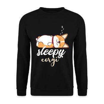 Corgi Cardigan Pembroke Dog - Unisex Sweatshirt - black - Front - Alina (178cm) & Michal (187cm)