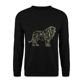 Lion polygone nature géométrique nature - Sweat-shirt Unisexe - noir - Devant - Alina (178cm) & Michal (187cm)