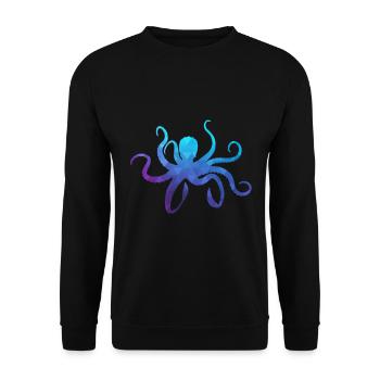 Krake Octopus Polygon Geometrisch Art Natur - Unisex Pullover - Schwarz - Vorne - Alina (178cm) & Michal (187cm)
