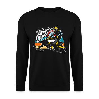 Snowmobile Race Winter Sports Extreme Sports Gift - Unisex Sweatshirt - black - Front - Alina (178cm) & Michal (187cm)