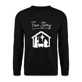 Christian Christmas True Story Jesus Celebrate - Sweat-shirt Unisexe - noir - Devant - Alina (178cm) & Michal (187cm)